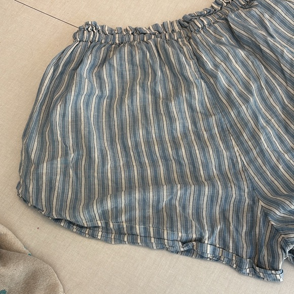 Doen Blue and White Striped Women's Pajama Shorts - Picture 10 of 17